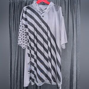 Gray Striped Men's Polo Shirt